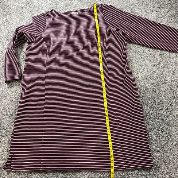 Duluth Trading Co Dress 2X Plus Ponte Pro Maroon Stripe Thick Comfort Outdoor - Picture 14 of 15